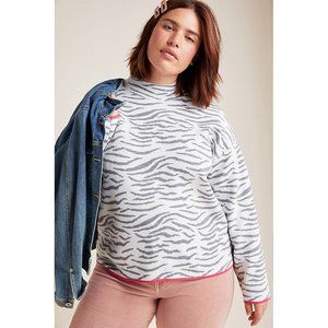 Lizzie Mock Neck Zebra Print Sweater